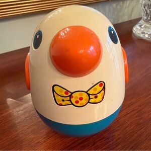 Vintage Playskool Roly Poly Duck Toy Wobble Baby Toy Korea Nursery Retro